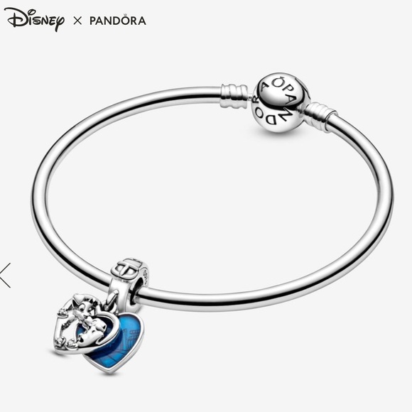 Authentic Pandora x Disney Lady and the Tramp Heart Dangle Charm Sterling Silver - Picture 5 of 15